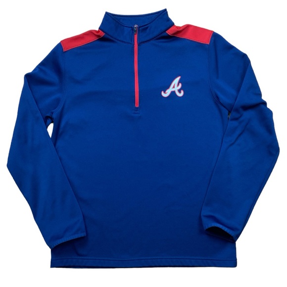 MLB Genuine Merchandise Men's Atlanta Braves 1/4 Zip Pullover Sweater Sz Medium - Picture 4 of 14